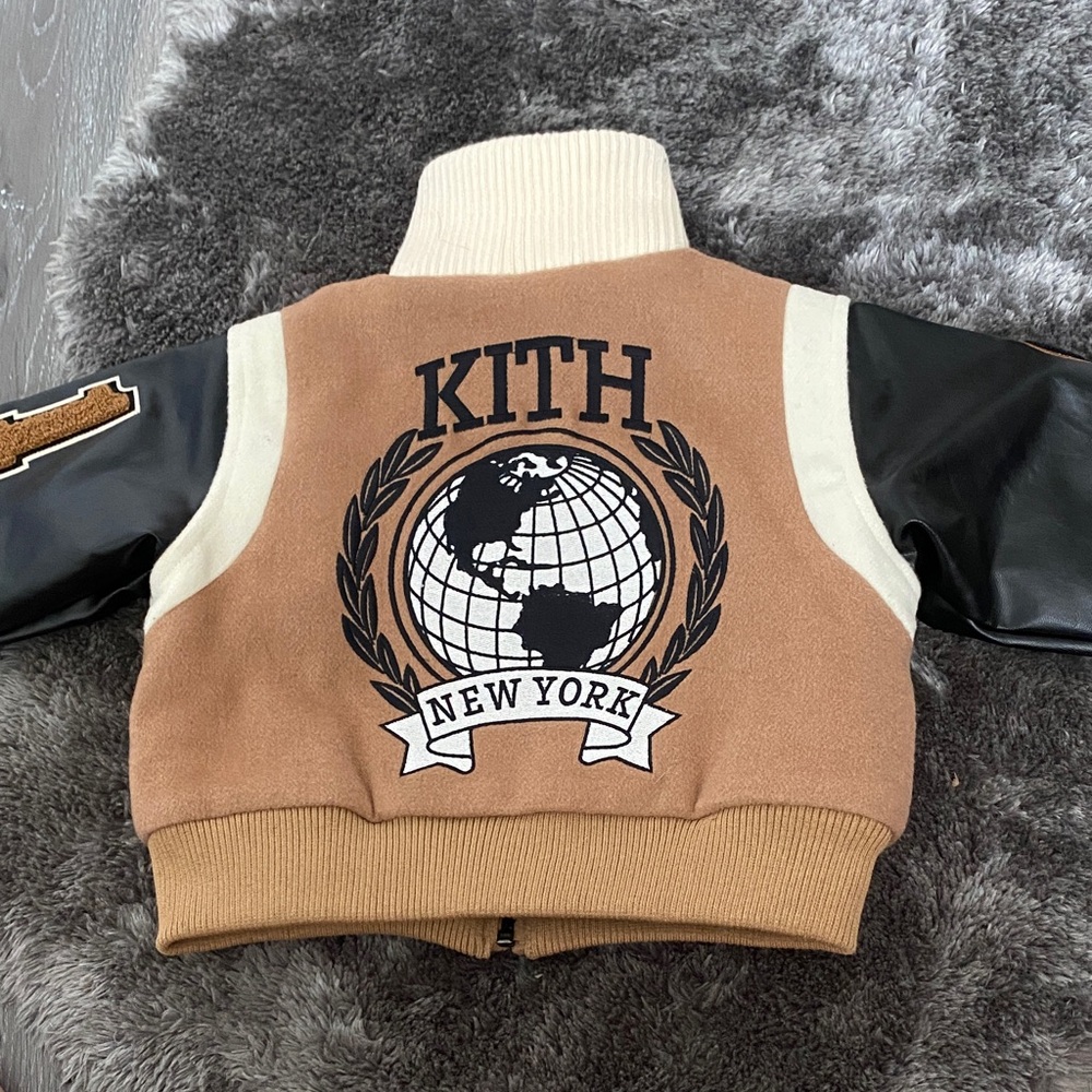 Kith Tan and Black Varsity Jacket